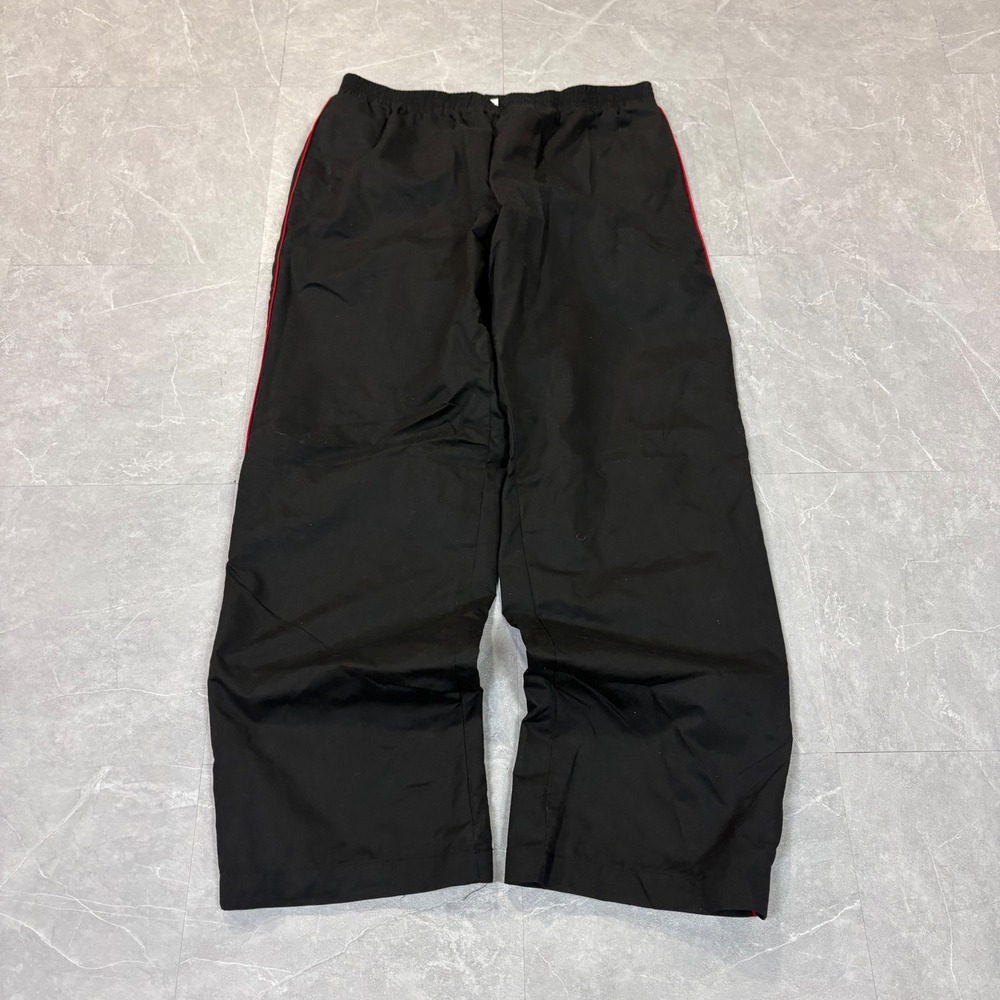 Danskin Now Mens Black Track Pants Red Side Stripe Large L 12-14 Athletic Pants